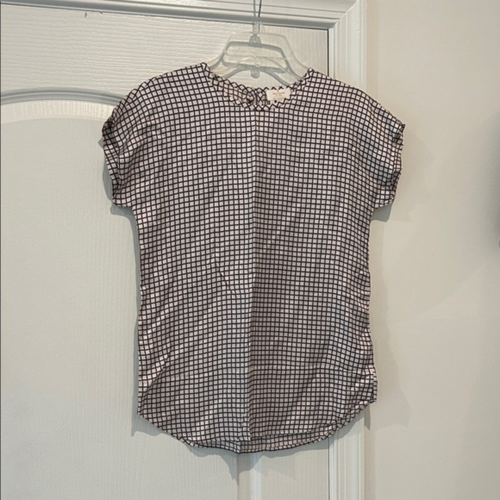 kate spade Black and White Checkered Blouse